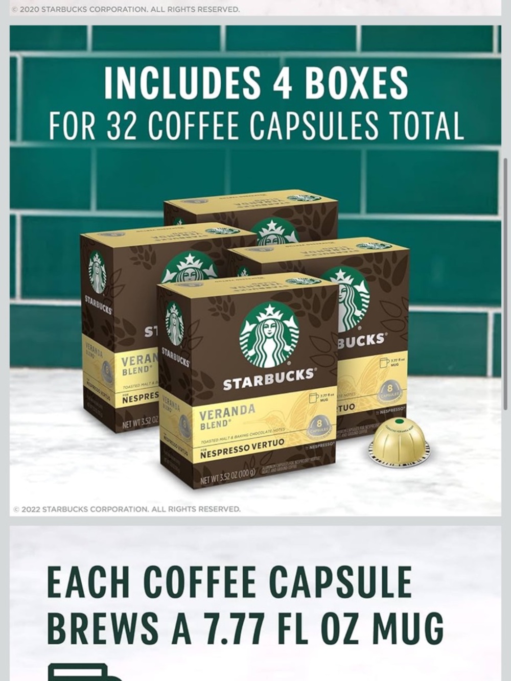 Starbucks by Nespresso Vertuo, Veranda Blend, Blonde Roast Coffee, 32-count - Picture 3 of 5